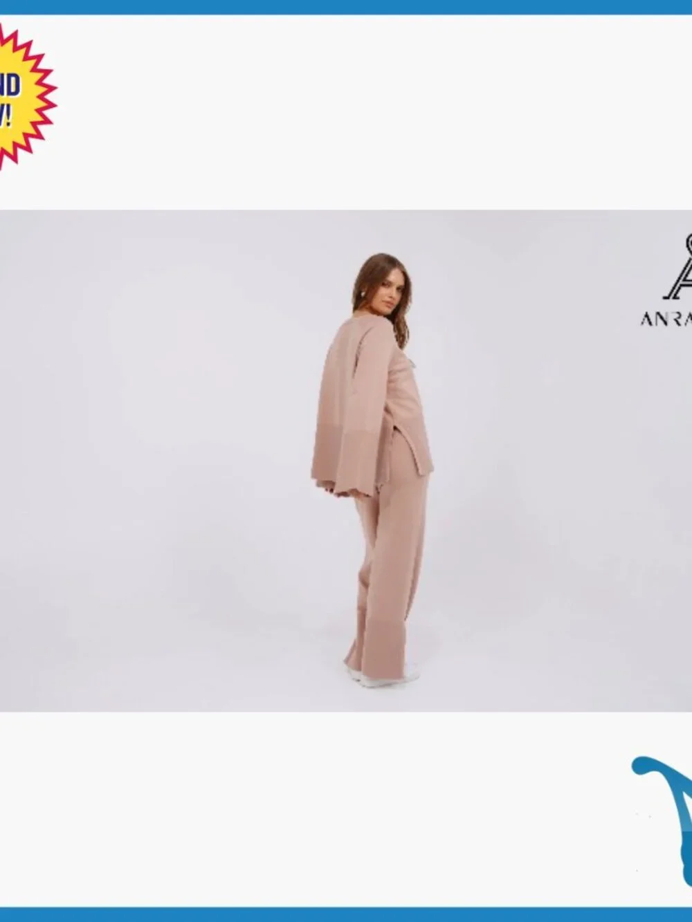 Oversized Knit Sweater Set with Wide Leg Pants Lounge Pajama